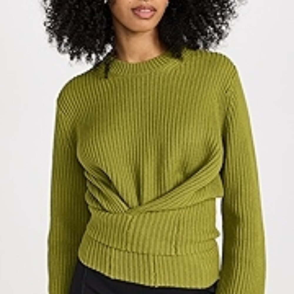 Proenza Schouler White Label ribbed-knit wrap jumper - Leaf